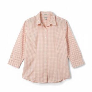 L.L. Bean wrinkle-free pink and white shirt